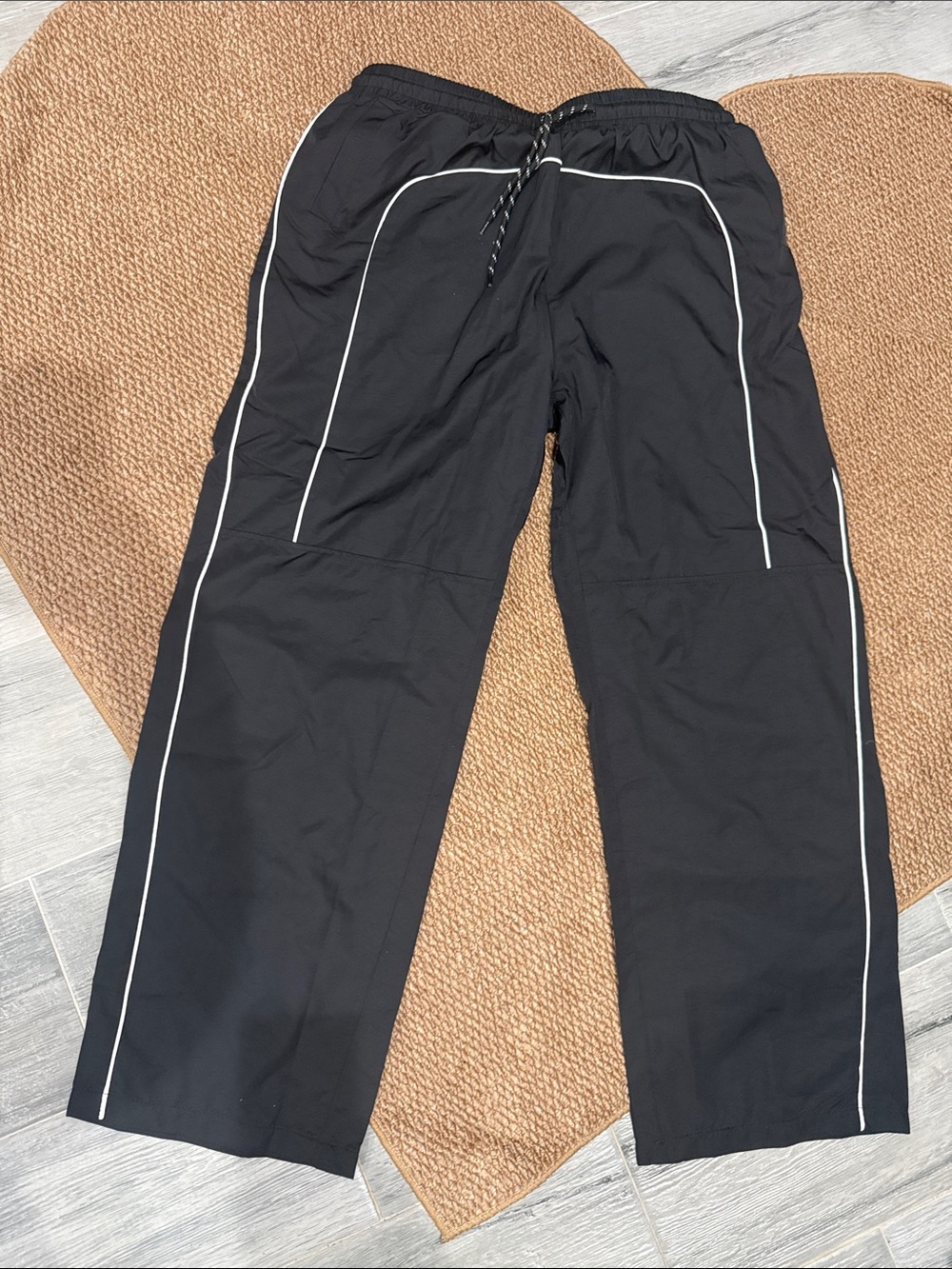 Men's Black Joggers with White Piping